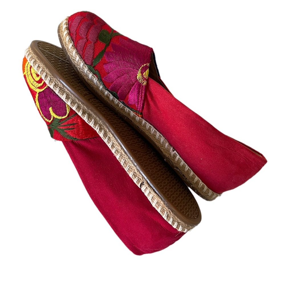 Embroidered shoes, embroidered shoes, embroidered red shoes, Embroidered flats - Picture 16 of 16